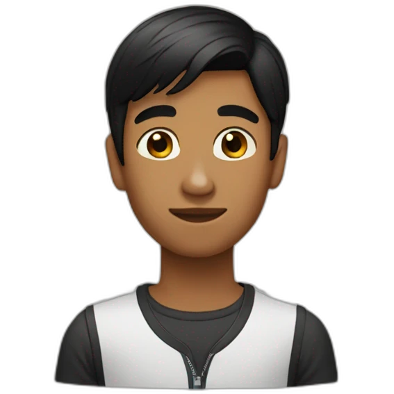 Brown boy with black straight hair emoji