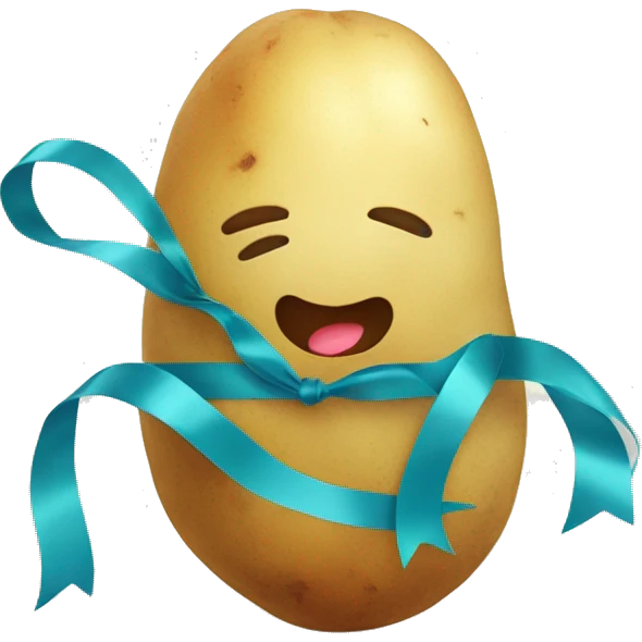 cute potatoes with ribbons emoji
