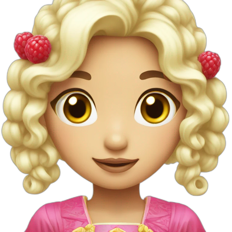 cute Asian raspberry princess emoji