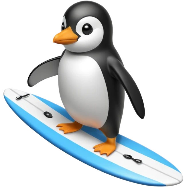penguin surfing emoji