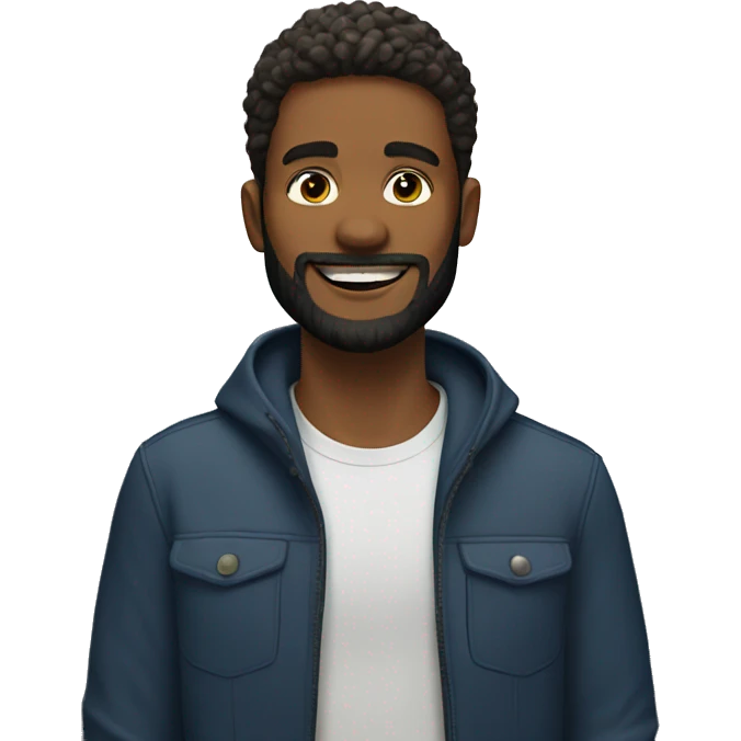 young man with beard on top of a mountain emoji