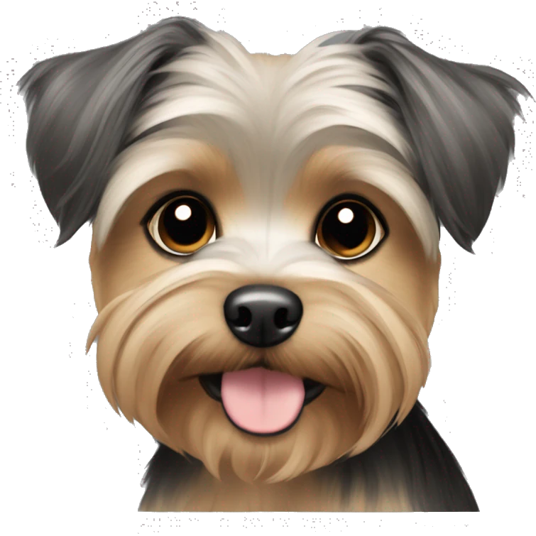 light brown, black and grey morkie emoji