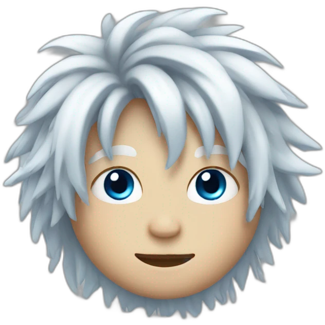 white face blue eyes and messy hair emoji