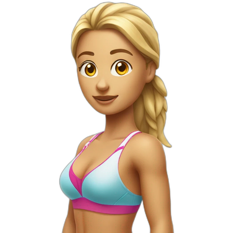 realistic beachvolley girl full body view from down to up emoji