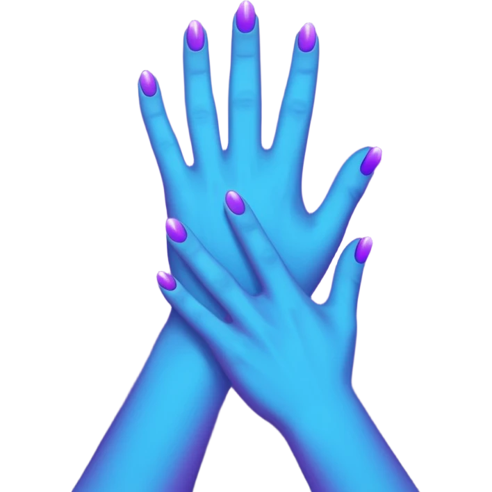 Futuristic glowing applause, purple and blue glow, dark background, no face emoji