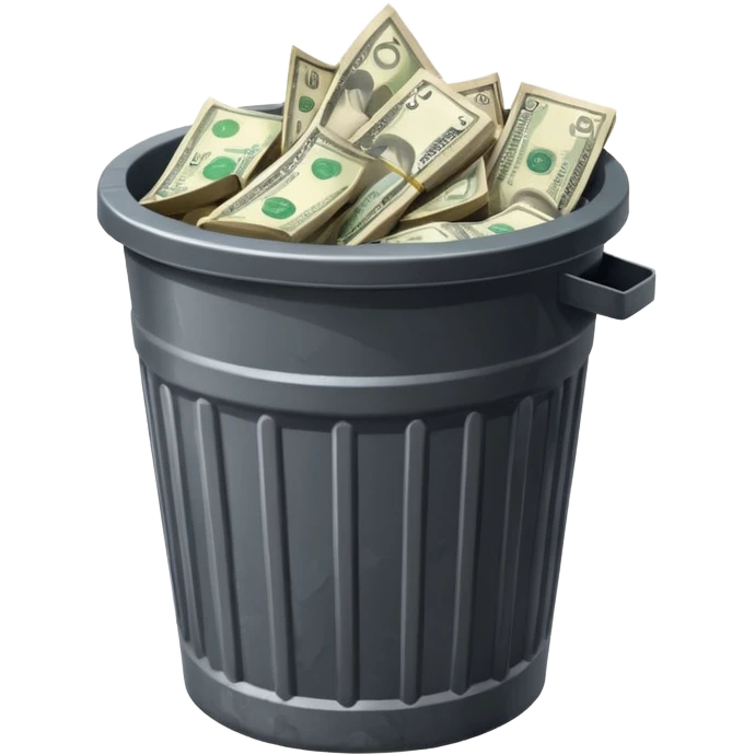 money in dustbin emoji