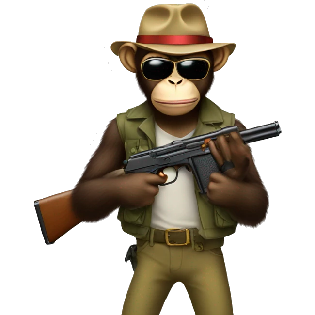 monkey with bb gun emoji