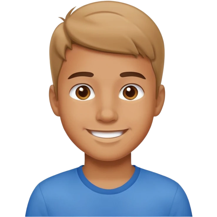 smiling boy in blue shirt emoji