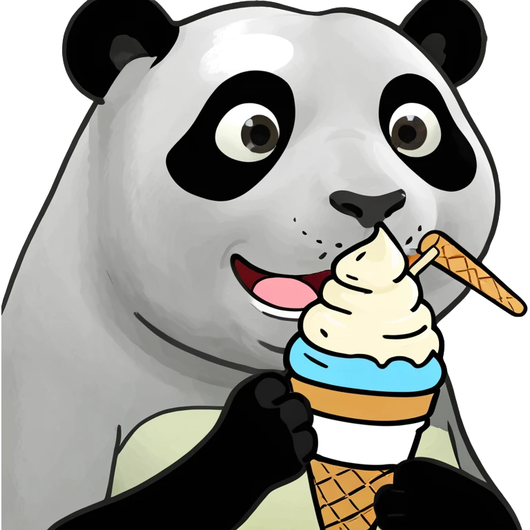 Panda eating ice cream emoji