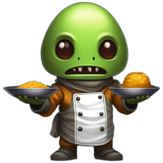 alien chef scifi roguelike rpg style inspired by slay the spire digital art emoji