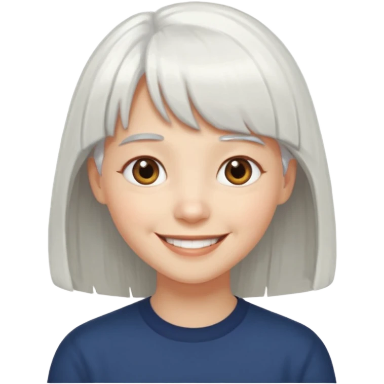 little longer white hair and bangs smile emoji