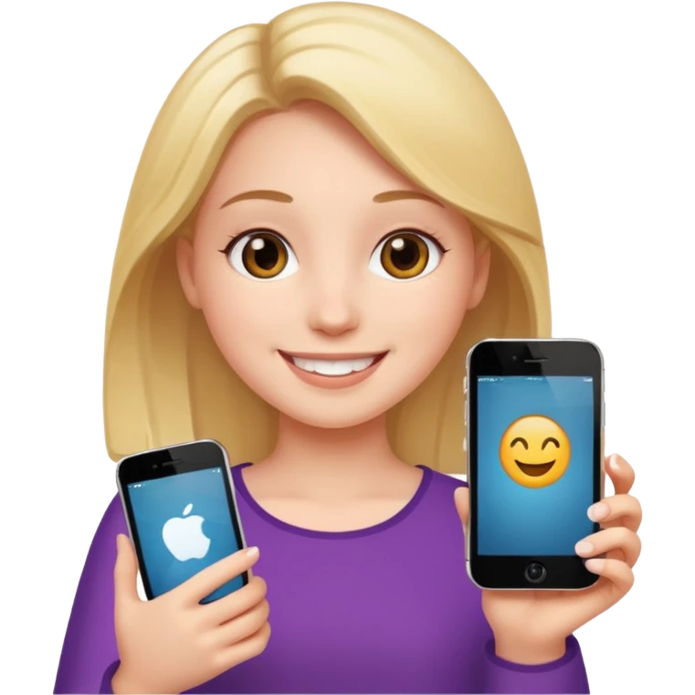 A girl with iPhone  emoji