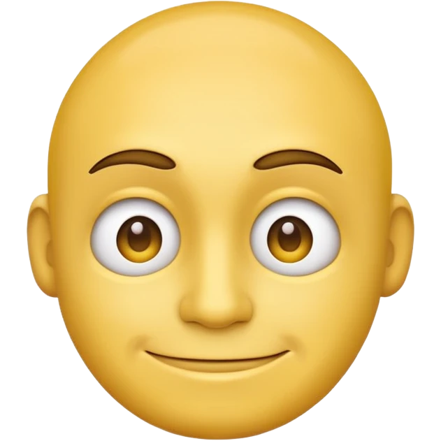 Normal yellow face emoji but head turned to the right while smirking and looking back emoji