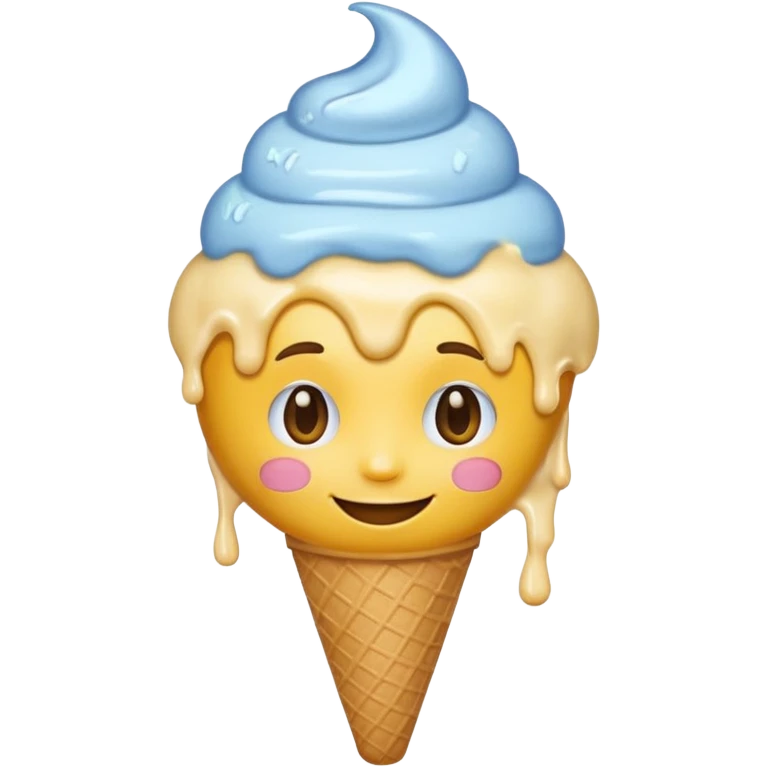 Emoji with ice cream on his hair emoji