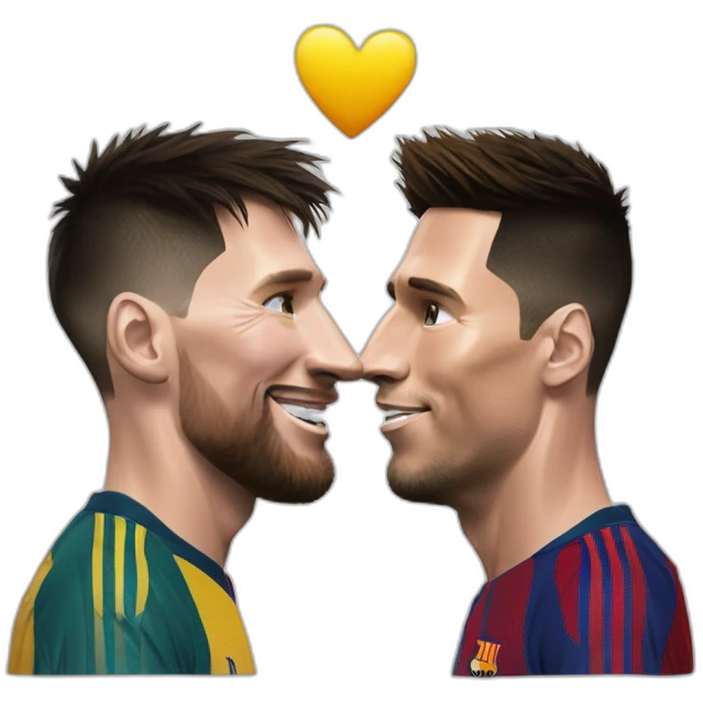 Messi qui fait un calin a ronaldo emoji