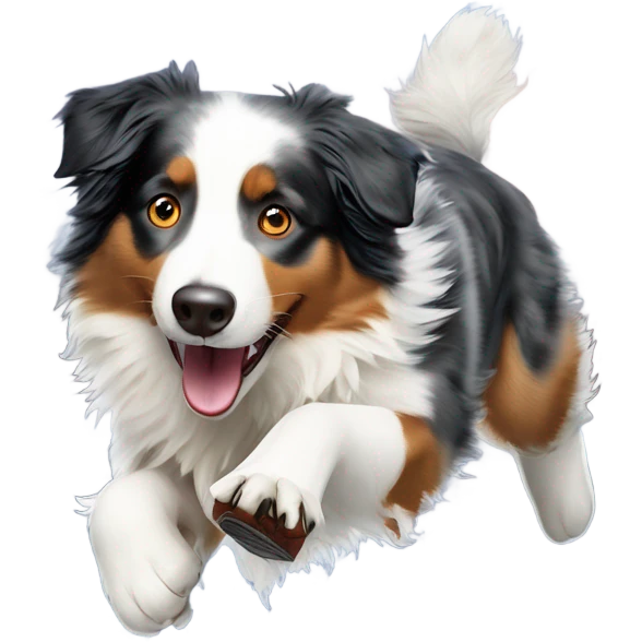 Australian shepherd ice skating emoji