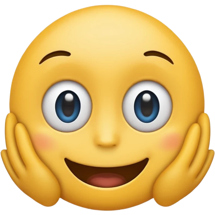 a single emoji combining the smiling face emoji 😊 and the face with rolling eyes emoji 🙄, blending their expressions into one face emoji