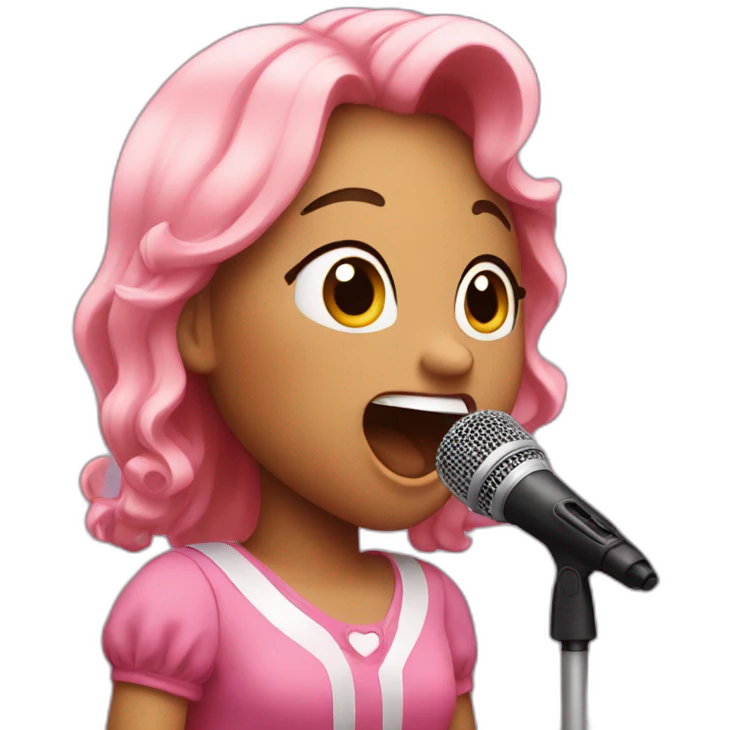 pink singing emoji