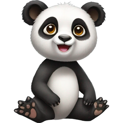 Cute panda-lemur-hybrid full body emoji