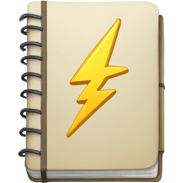 Notebook with lightning bolt inside emoji