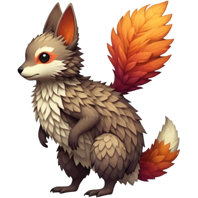 lush warm-colored Fakémon-Trico-creature (full body) emoji