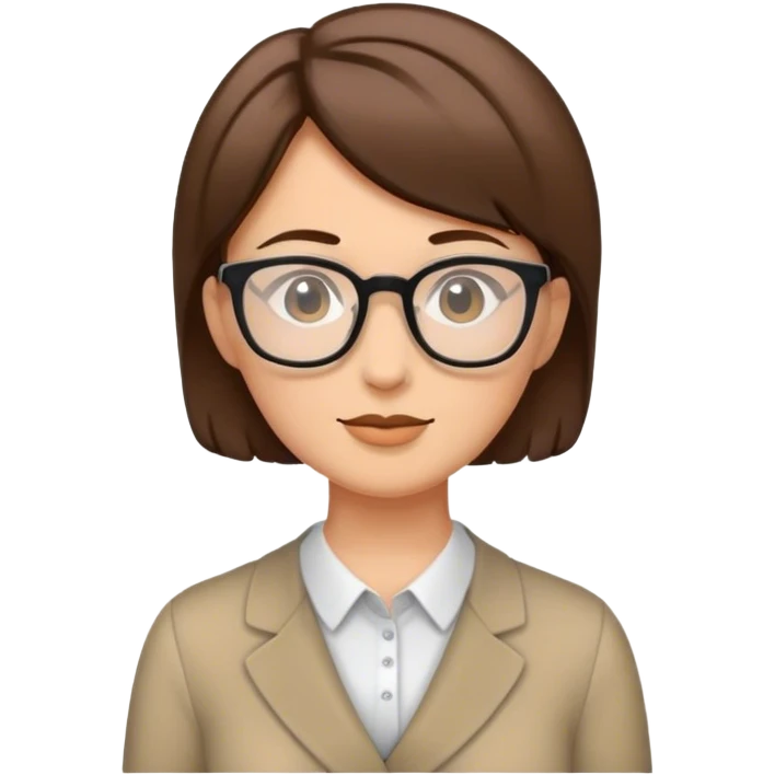 teacher with braun not so long hair and with glasses emoji