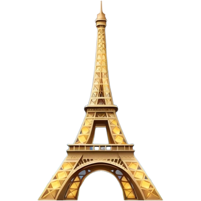 Eiffel Tower with sparkling lights and stars in the night sky emoji