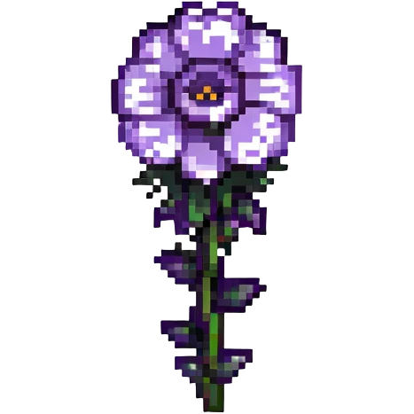 gothic flower, black and deep purple petals, cute and chibi, small size, simple details emoji