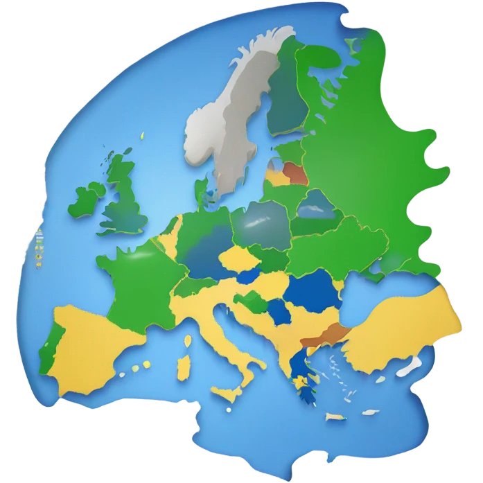 Map of Europe Euro Flag emoji