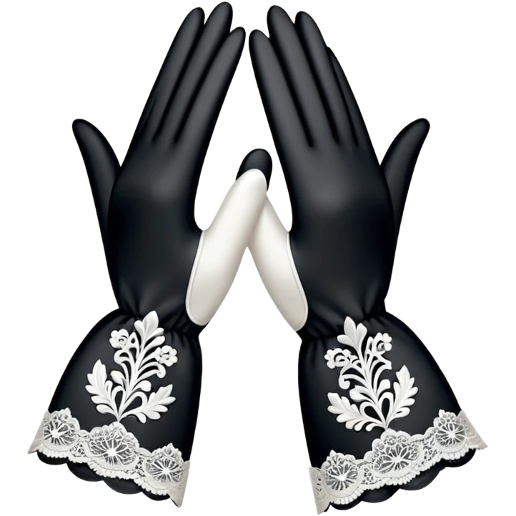 victorian age white gloves with lace emoji