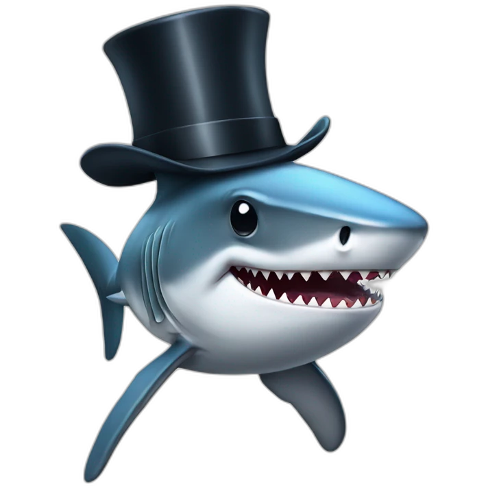 shark with tophat emoji