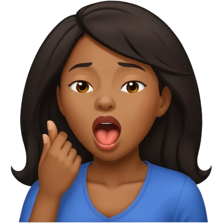 balck woman Yawning without Hand emoji