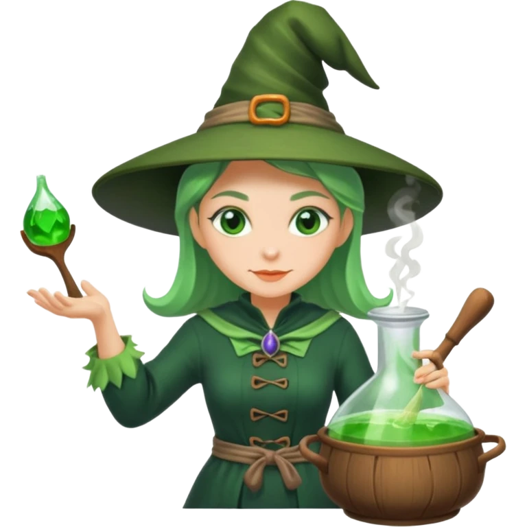 green witch cooking potion emoji