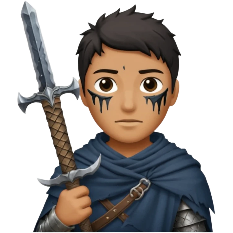 Man holding big DARK souls sword emoji