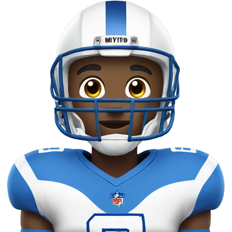Football player in blue jersey and white helmet emoji
