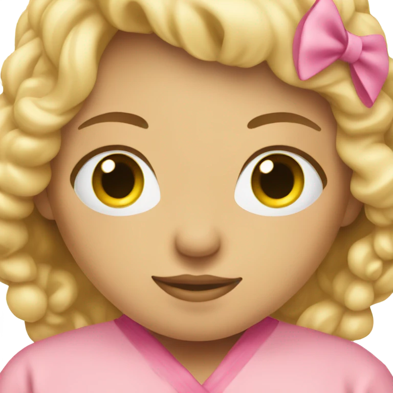 blonde girl wearing pink sleeping gown  emoji