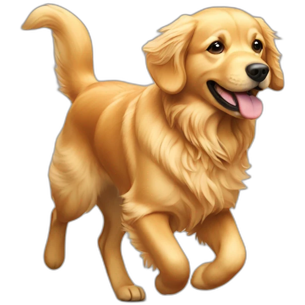 golden retriever walking emoji