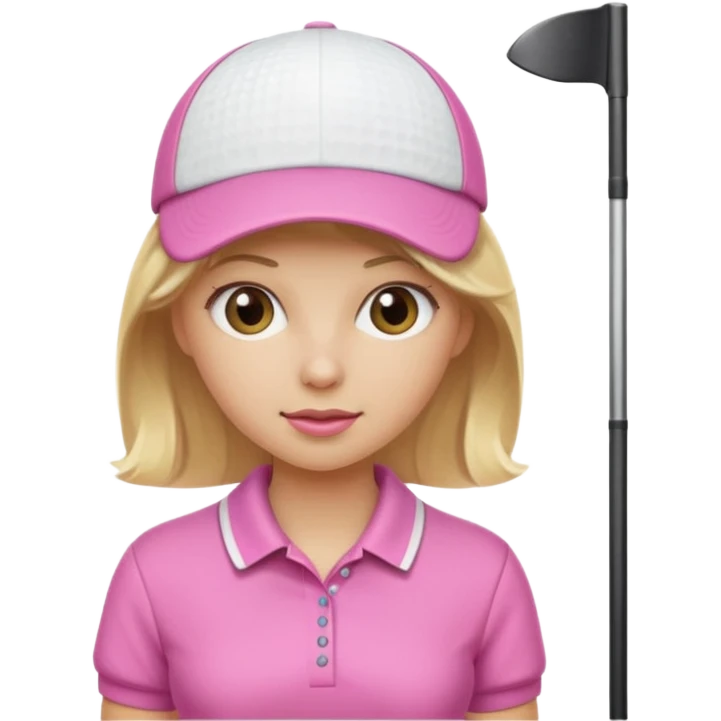 blonde girl wearing pink golfing emoji