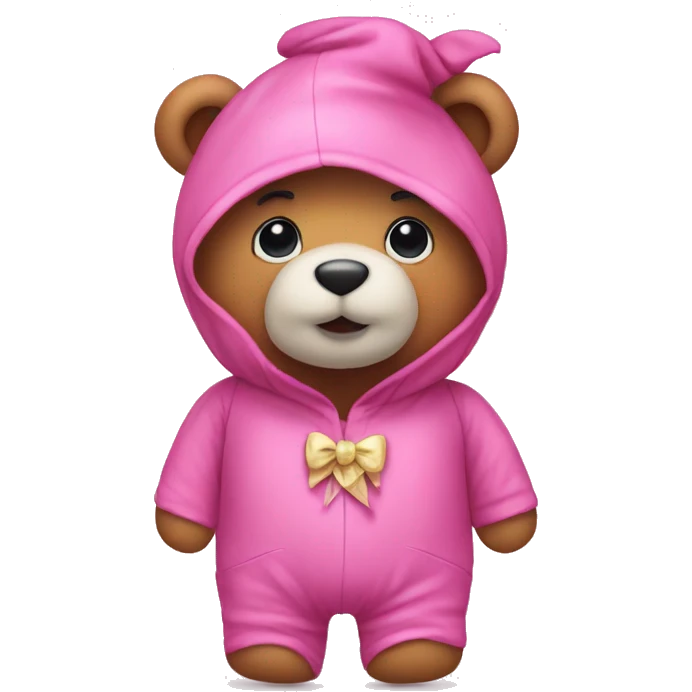 pink teddy bear wearing a costume emoji