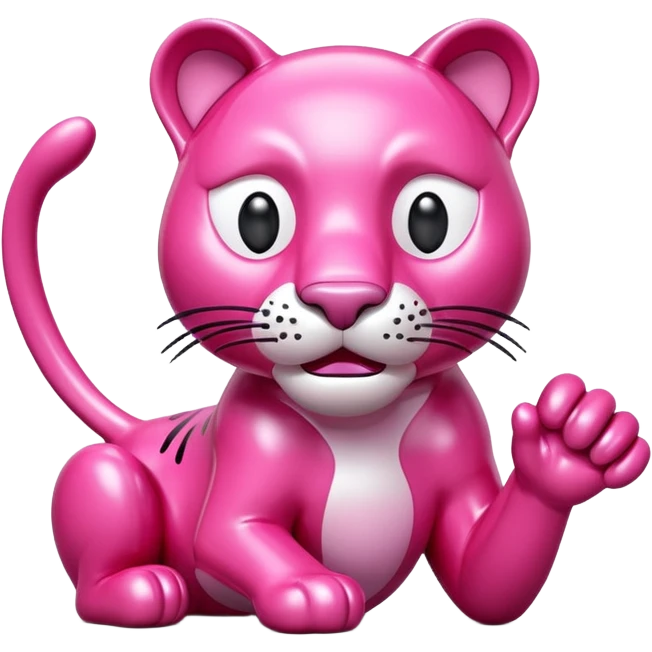 jeff koons style pink panther SPAM sculpture  emoji