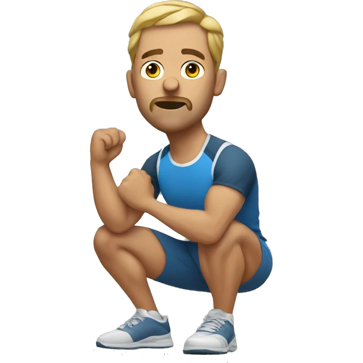 a man doing squat (sport) emoji