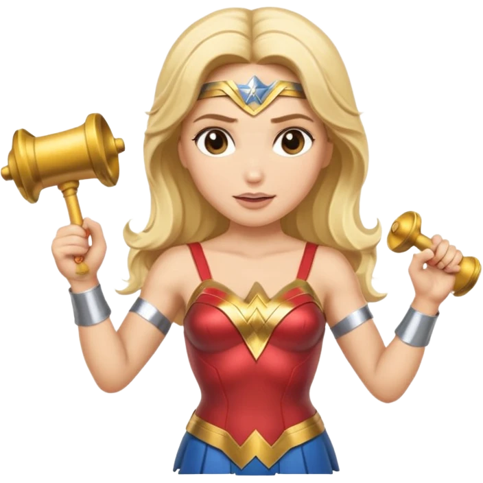 Blonde Wonder Woman hand bells emoji