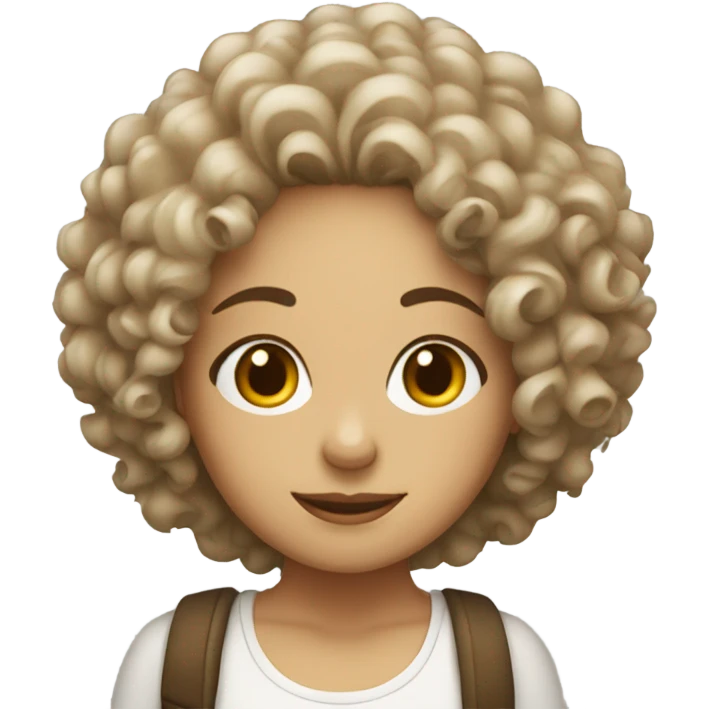 curly haired white latina with a pull dog  emoji