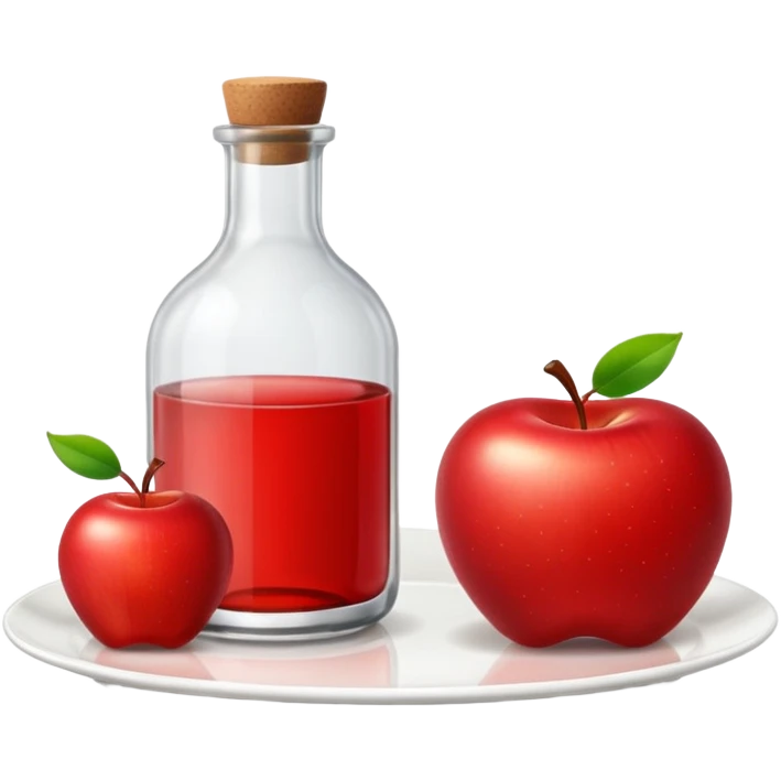 emoji de una manzana, botella, plato (uno al lado del otro) emoji
