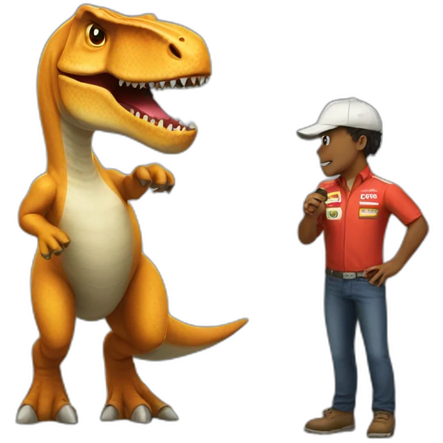 f1 and t-rex emoji