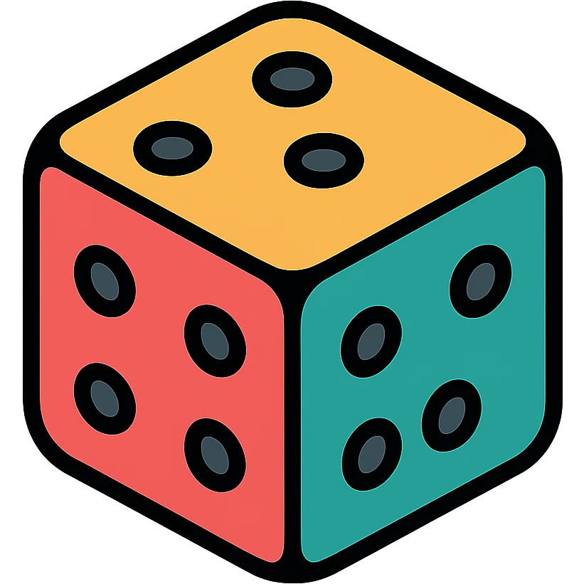 Colorful dice icon emoji