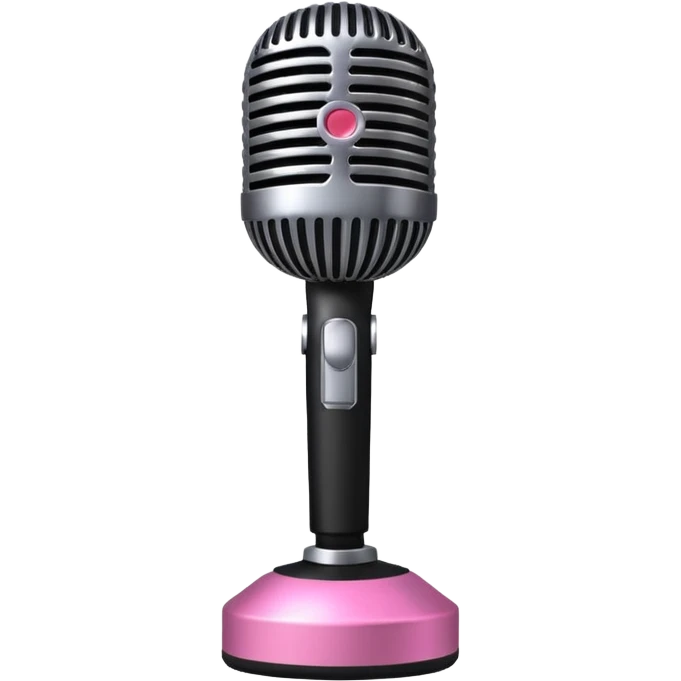 black stage microphone with pink strip on bottom emoji