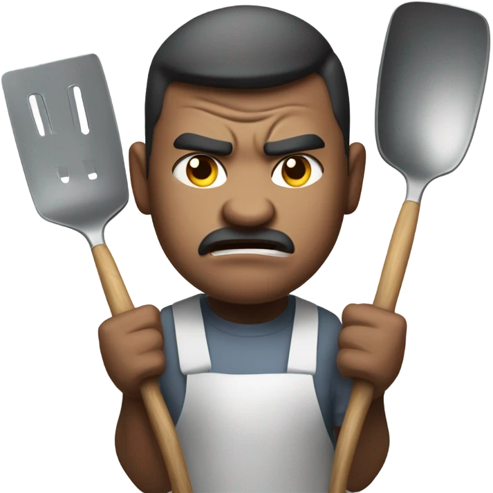 angry person throwing kitchen utensils in anger emoji