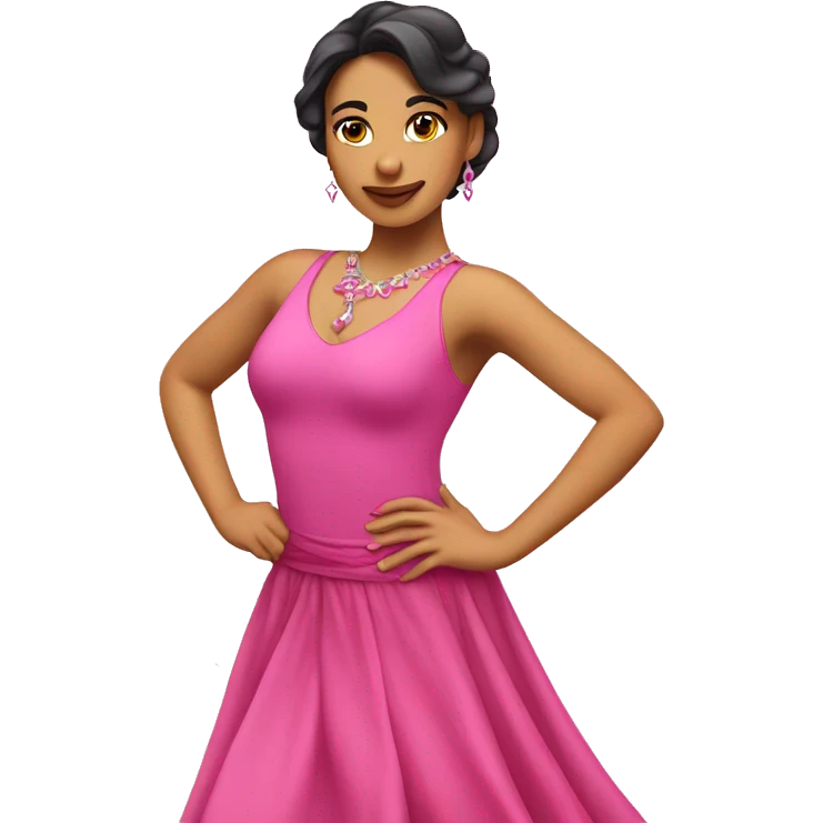 A latin dancer woman wearing pink dress emoji