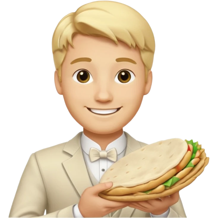 The blond groom emoji combined with tthe pita emoji emoji